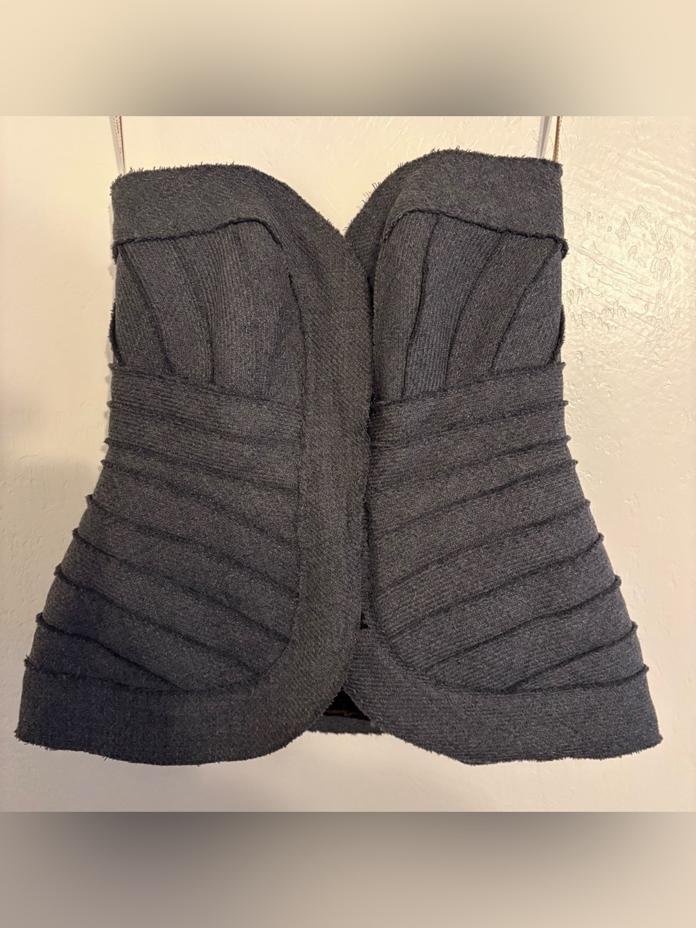 Herve Leger Gray Knit Strapless corset